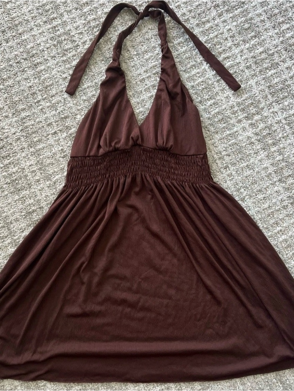 Tropical Escape Chocolate Brown Halter swim cover up